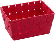 WENKO ADRIA - Bathroom Basket Long 19x14x9cm, Red - Storage Bin