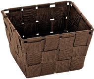 WENKO ADRIA - Bathroom basket square 14x14x9 cm, brown - Storage Bin