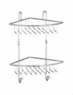 WENKO MILANO - Corner Shelf 23x17x30cm, Chrome - Bathroom Shelf