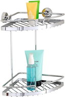 WENKO PowerLoc SION - Corner Shelf 30x21x21cm, Chrome - Bathroom Shelf
