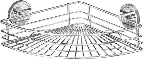 WENKO VacuumLoc BARI - Corner Shelf 32x23x7cm, Glossy - Bathroom Shelf - Main image