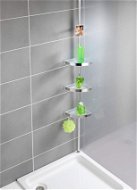 Bathroom Shelf WENKO PREMIUM - Corner Shelves on Telescopic Rods, Metallic Shiny - Polička do koupelny