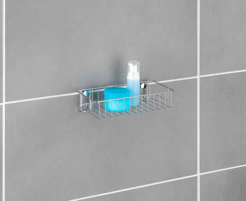 WENKO WITHOUT DRILLING Classic - Wall shelf, metallic shiny - Bathroom Shelf - Main image