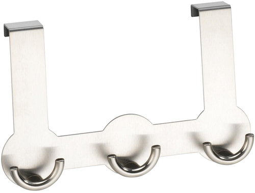 WENKO RONDO - Hanging door hanger for clothes 30x24x3 cm, stainless steel - Bathroom Hook - Main image