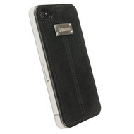 Krusell LUNA Nubuck Undercover for Apple iPhone 4 black - Phone Cover
