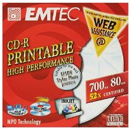 CD-R médium EMTEC Printable 80min, 700MB, 52x speed, balení v krabičce - -