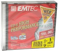 CD-R médium EMTEC 80min, 700MB, 52x speed, balení 5ks v SLIM krabičce - -