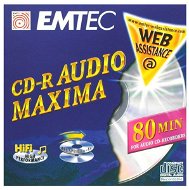 CD-R médium EMTEC Audio Maxima 80min, 700MB, 4x speed pro CD audio rekordéry, balení v krabičce - -