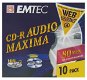 CD-R médium EMTEC Audio Maxima 80min, 700MB, 4x speed pro CD audio rekordéry, balení 10ks v krabičce - -