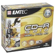 CD-R médium EMTEC 24 Carat Gold Technology 80min, 700MB, 40x speed, balení 5ks v krabičce - -