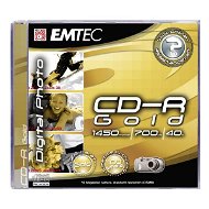 Krabička 10 ks CD-R médií EMTEC 24 Carat Gold Technology - -