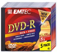 DVD-R médium EMTEC Fantastic Security 4.7GB, 8x speed, balení 5ks v krabičce - -