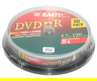 DVD+R médium EMTEC Fantastic Security 4.7GB, 8x speed, balení 10ks cakebox - -