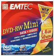 DVD-RW 8cm médium EMTEC Fantastic Security 1.4GB, 2x speed, balení v SLIM krabičce - -