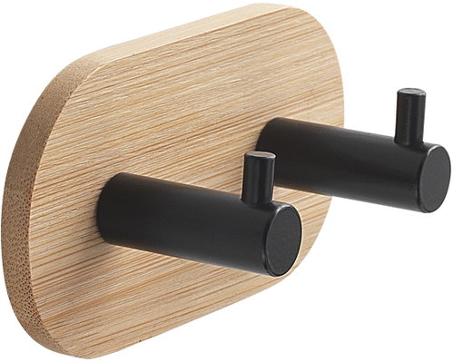 GEDY BAMBOOM lepicí, bambus/kov, hnědý/černý 1127 - Bathroom Hook - Main image