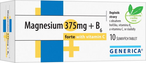 Magnesium 375mg + B6 Forte with Vitamin C 10 Effervescent Tablets - Magnesium - Main image