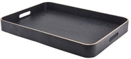 GENWARE Servírovací podnos, dřevěná dýha, černý, 55 × 44 × 6 cm - Tray