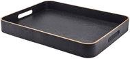 GENWARE Servírovací podnos, dřevěná dýha, černý, 50 × 38 × 6 cm - Tray