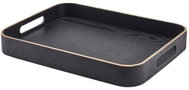 GENWARE Servírovací podnos, dřevěná dýha, černý, 35,5 × 28 × 4,5 cm - Tray