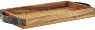 GENWARE Acacia tray, with metal handles, 32,5 × 17,5 cm, height 3,5 cm - Tray