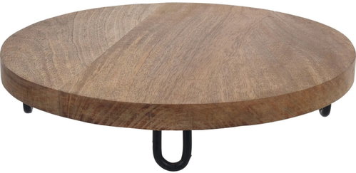 Serving board on foot, mango wood, diameter 29 cm, height 6 cm - Cutting Board - Main image