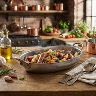 GENWARE Servírovací hrnec oválný, nerez Vintage, objem 0,7 l, výška 4 cm - Pánev