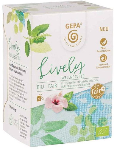 Gepa BIO Fairtrade Lively tea 20 x 1.7 g - Tea - Main image