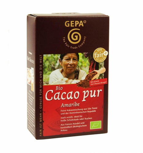 Gepa BIO cocoa powder 97% Amaribe Exclusive 125 g - Instant Hot Drink Mix - Main image