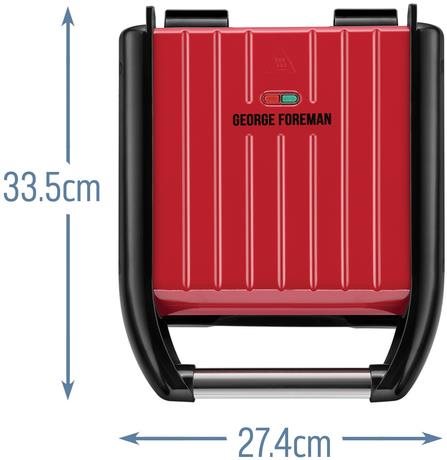 George Foreman 25030-56 Gril Compact Steel Red