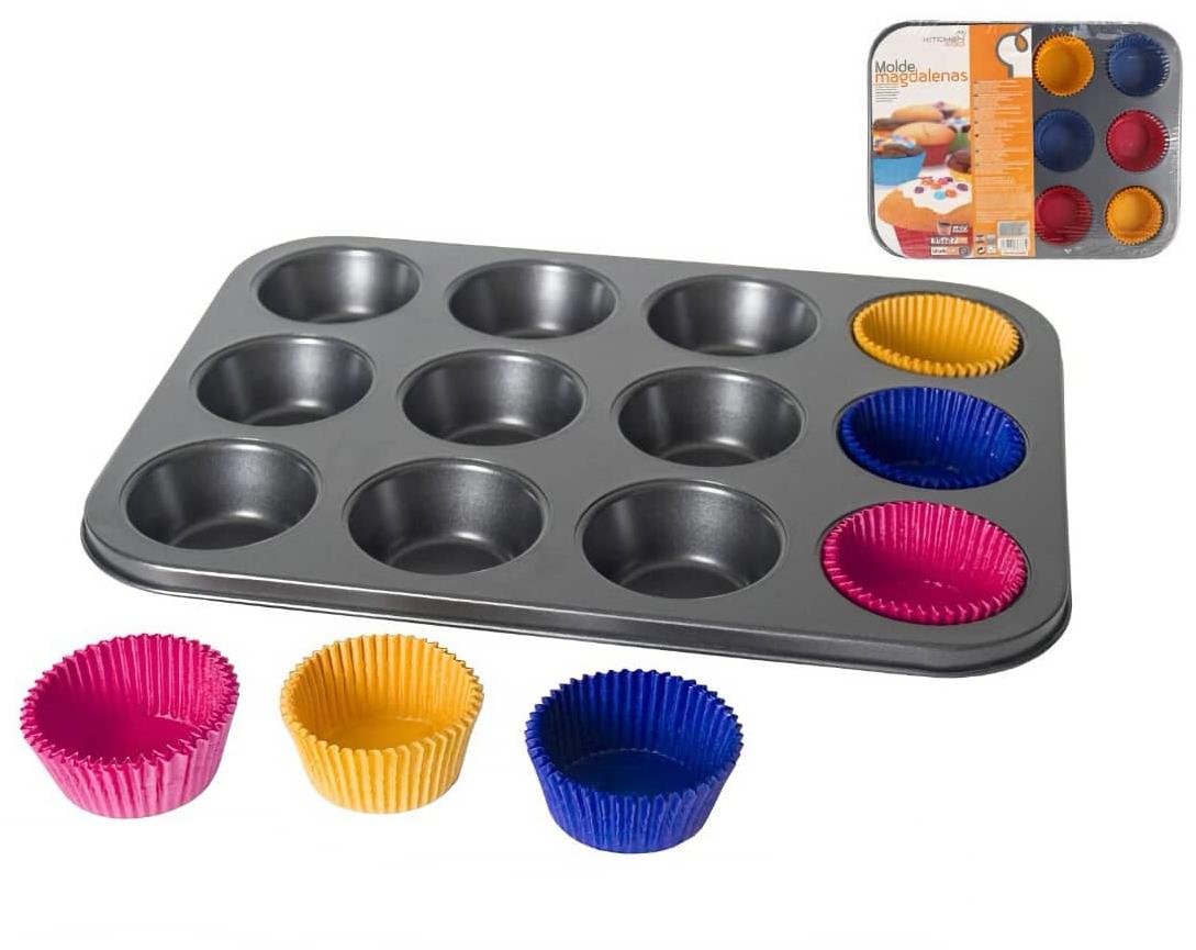 GERIMPORT Muffin forma, 12 db + 60 db papírkosár