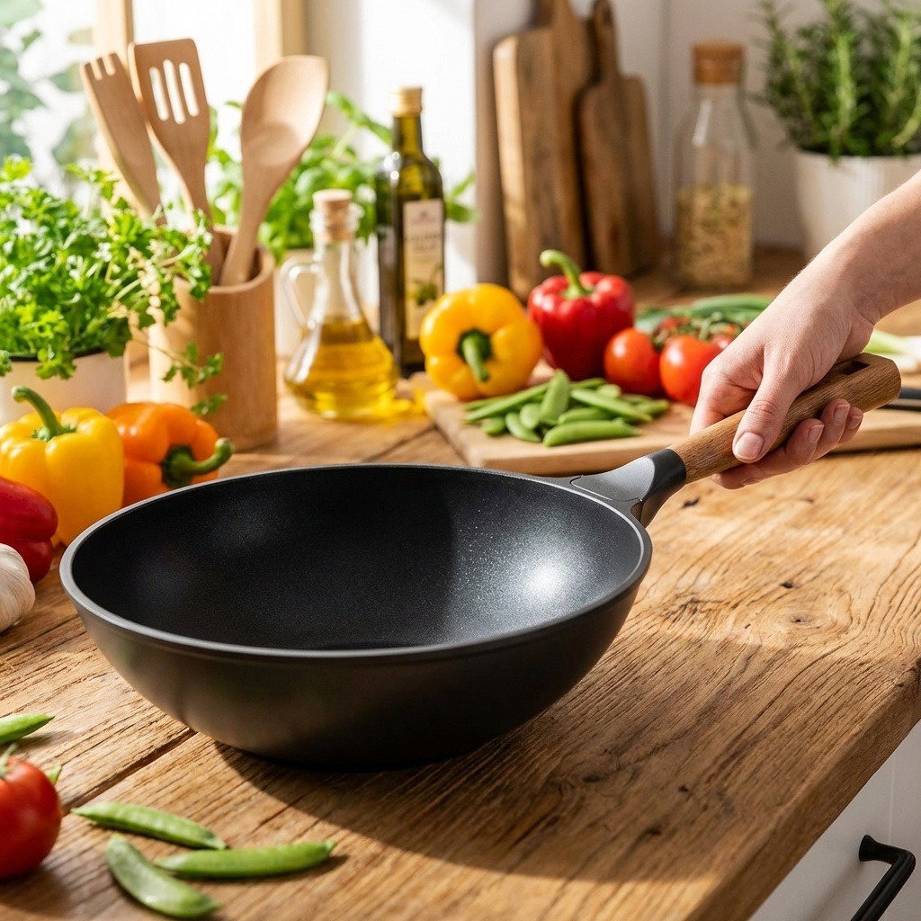 Gerlach NATUR WOK serpenyő 28 cm, ILAG XERA DUR 2 felülettel