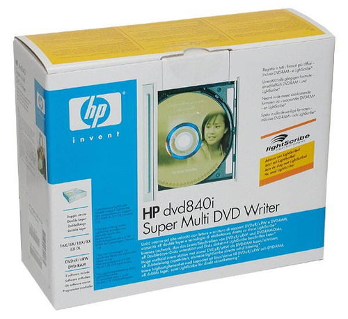 HP dvd840i - DVR±R 16x, DVD+R9 8x, DVD-R DL 4x, DVD+RW 8x, DVD-RW 6x, DVD-RAM 5x, LightScribe, KIT Main image HP dvd840i - DVR±R 16x, DVD+R9 8x, DVD-R DL 4x, DVD+RW 8x, DVD-RW 6x, DVD-RAM 5x, LightScribe, KIT - DVD Burner - Main image