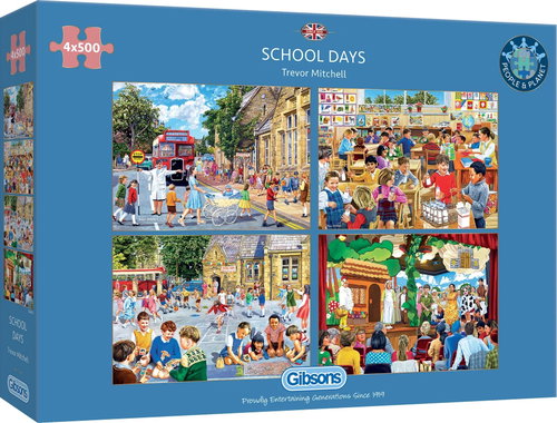 GIBSONS School Day Puzzle 4 × 500 pieces - Jigsaw Puzzle - Main image