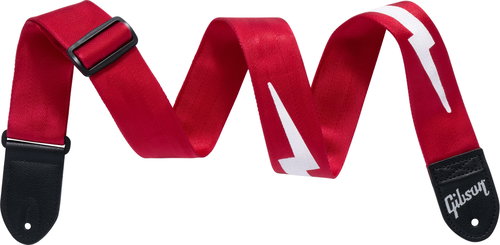 Gibson ASBOLT-RED The Lightning Bolt Seatbelt, Red - Guitar Strap - Main image