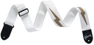 Gibson ASBOLT-WHT The Lightning Bolt Seatbelt, White - Guitar Strap