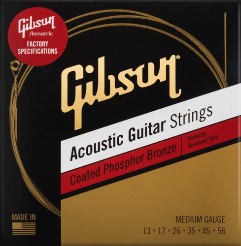 Gibson SAG-CPB13 Coated Phosphor Bronze Acoustic Guitar Strings 13-56 Medium - Strings - Main image
