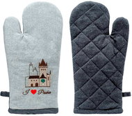 GiftyCity Kitchen mitt, light grey and dark grey, embroidery Eagle - Oven Mitt