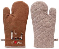GiftyCity Kitchen mitt, beige and brown, embroidery Charles Bridge - Oven Mitt