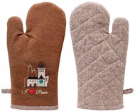 GiftyCity Kitchen mitt, beige and brown, embroidery Eagle - Oven Mitt