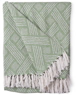 Giftdecor Cotton bedspread, 180 × 220 cm, green with stripes - Bed Cover