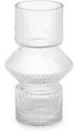 Giftdecor Glass vase, fluted glass, 9,5 × 16,5 cm, transparent - Vase