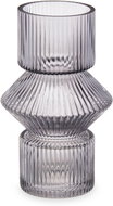 Giftdecor Glass vase, fluted glass, 9,5 × 16,5 cm, grey - Vase