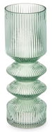 Giftdecor Skleněná váza, rýhované sklo, 8 × 23 cm, zelená - Váza