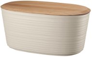 GLASSOR Beige Bread Bin with Bamboo Cutting Board - Breadbox