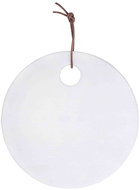 GLASSOR Marble Round Cutting Board with Leather Eyelet - Cutting Board