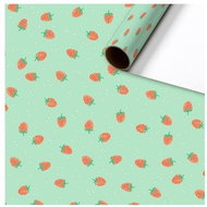 Balicí papír mintový s jahůdkami - Dárkový balící papír