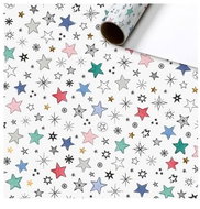 Balicí papír bílý hvězdičky - Dárkový balící papír