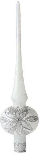 Vánoční špice mrazolak s dekorem stříbrné květiny - Christmas Ornaments - Main image