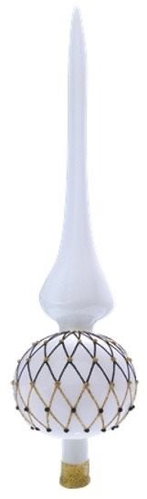 DECOR BY GLASSOR Vánoční ozdoby - špice bílá, černo/zlatá síťka - Vánoční ozdoby - Hlavní obrázek