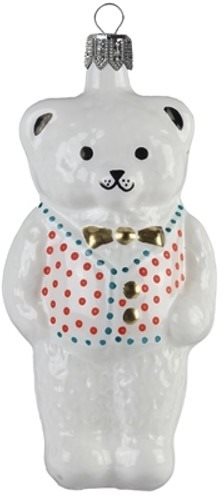 Pan Medvídek s vestičkou porcelán - Vánoční ozdoby - Main image